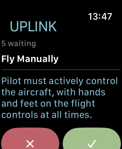 A revealed answer with grading buttons on Apple Watch